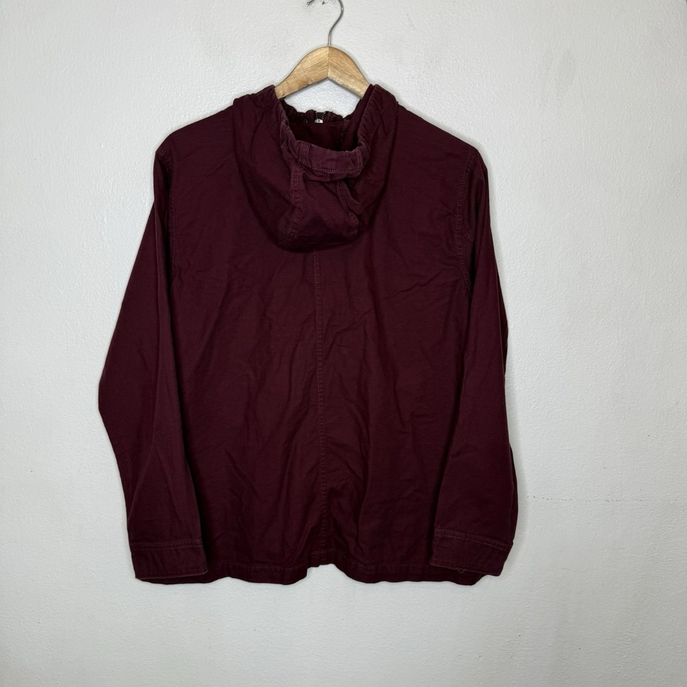 The North Face Shipler Jacket Maroon Anorak Hooded Cotton Zip Snap Womens Large - Picture 5 of 9